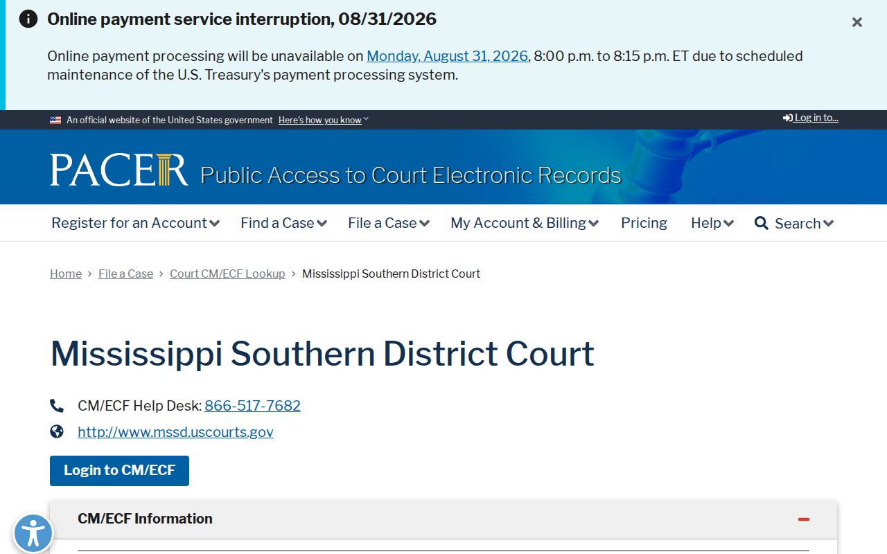 Wayne County case search federal Southern District PACER court lookup