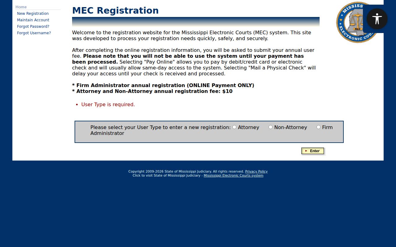 Wayne County criminal docket PAMEC registration choices