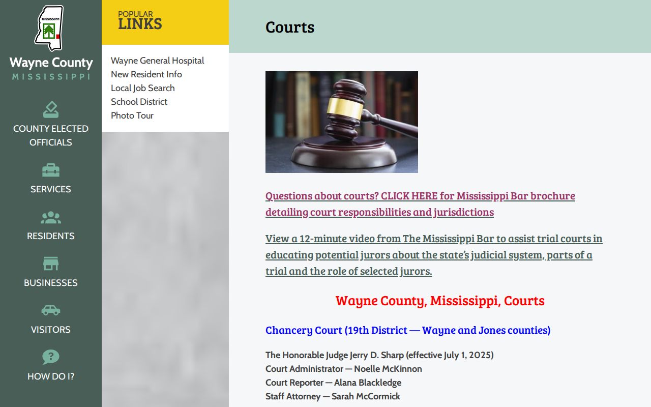 Wayne County court docket local court office overview