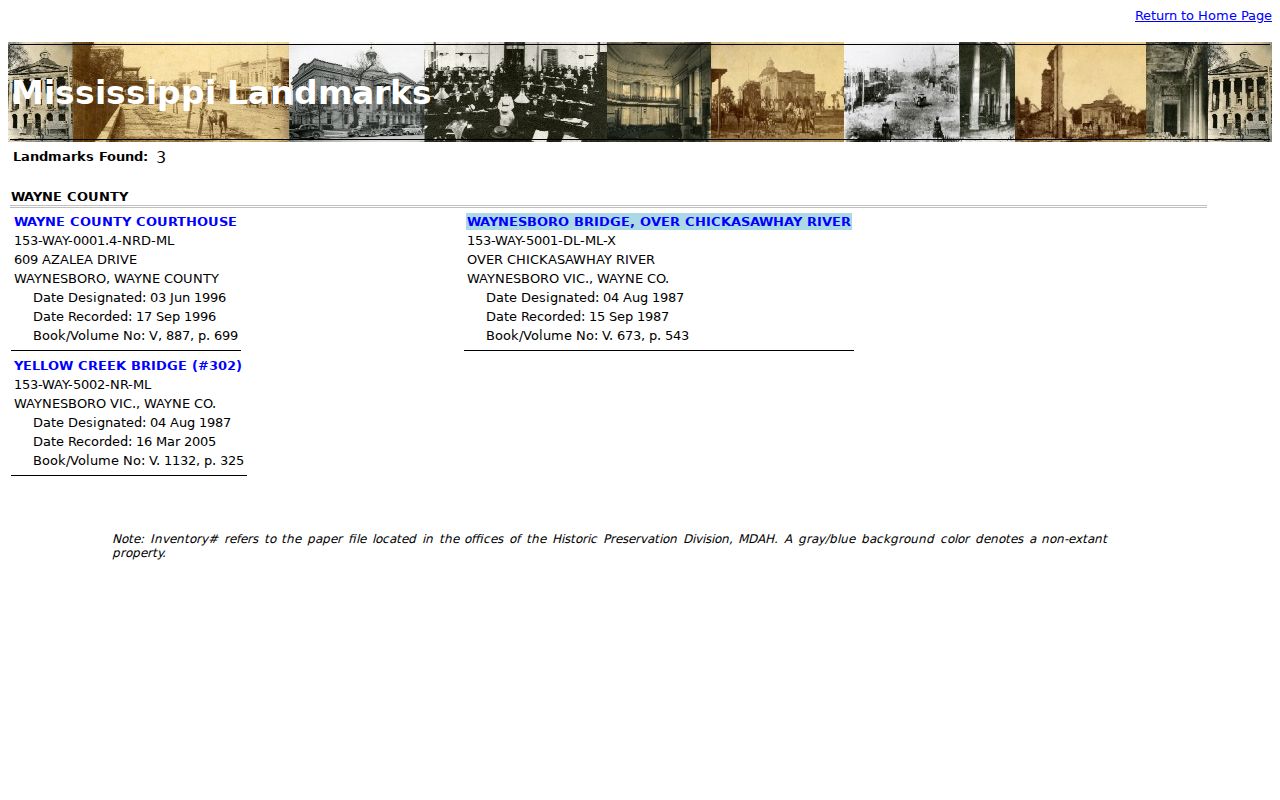 Wayne County court docket courthouse historic record context